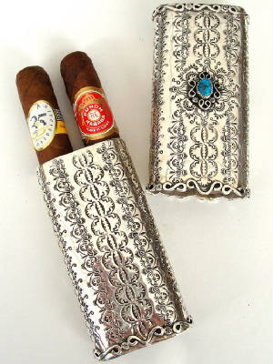 Sterling Silver handmade cigar case.JPG