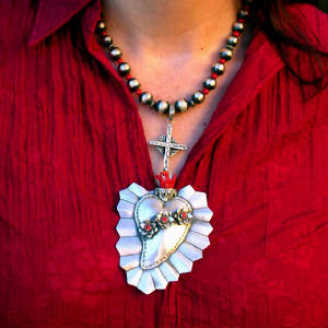 NecklacesSacred Heart Corazon Gregory Segura Award Winning Southwestern Jewelry Native Santa Fe .JPG