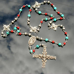 southwestern native santa fe style jewelry gregory segura silver turquoise_coral_rosary_NR02-4.jpg