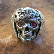 Southwestern Silver Jewelry Gregory Segura Santa Fe Style Spanish Market Ortegas on the Plaza R13 Ruby Mi Vida Loca.jpg