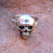 Southwestern Silver Jewelry Gregory Segura Santa Fe Style Spanish Market Ortegas on the Plaza Skull Ring R45-4.jpg