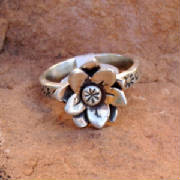 Southwestern Silver Jewelry Gregory Segura Santa Fe Style Spanish Market Ortegas on the Plaza small flower silver ring.jpg
