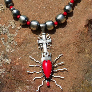 Spanish Market red sacred heart and cross santa fe pearls coral southwestern.JPG
